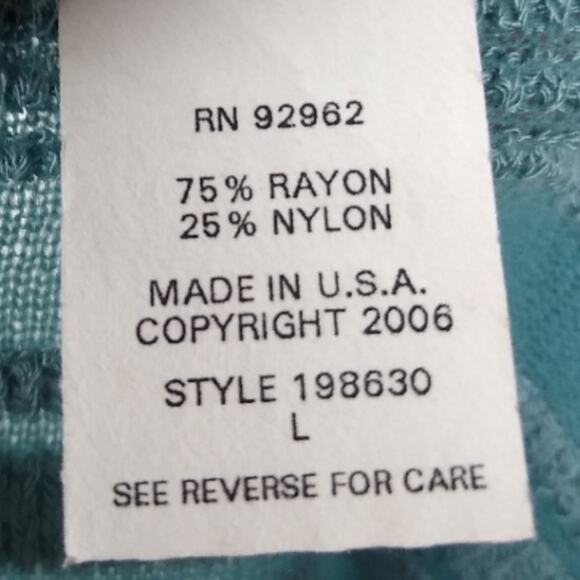 Vanity Deep V-neck 3/4 Sleeve Stripe Ribbed Texture Early 2000's Top Size Large - Picture 9 of 12